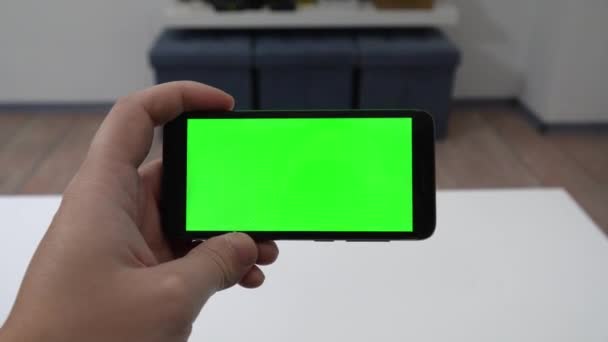 Streamen Gieten Concept Mobiele Telefoon Smart Met Blanco Schermen Die — Stockvideo