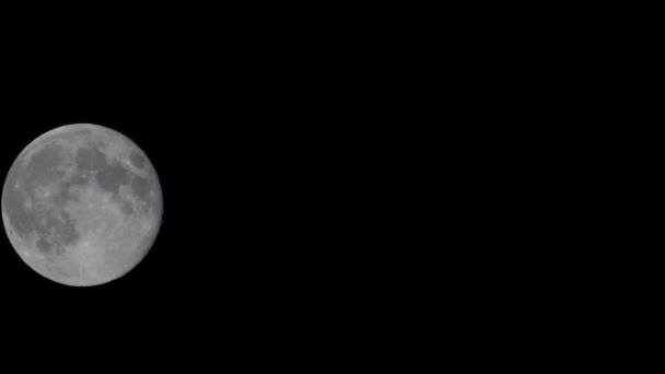 Dettagliato Primo Piano Una Luna Che Muove Attraverso Cielo Notturno — Video Stock