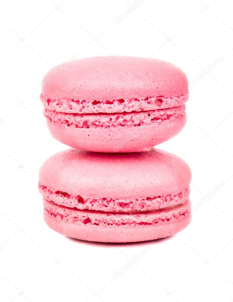 Two pink macaroon