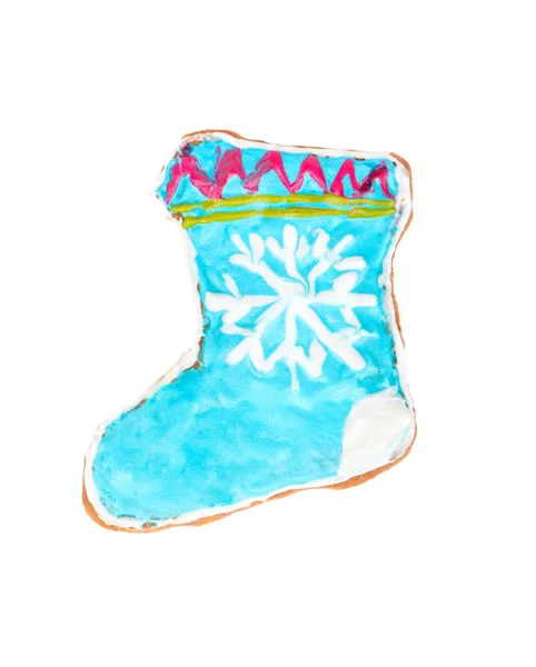 Vánoční ponožka soubory cookie — Stock fotografie