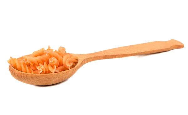 Fusilli pasta in spoon — Stock Photo, Image