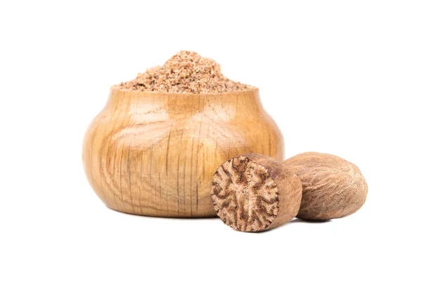 Jar of nutmeg — Stock Photo, Image