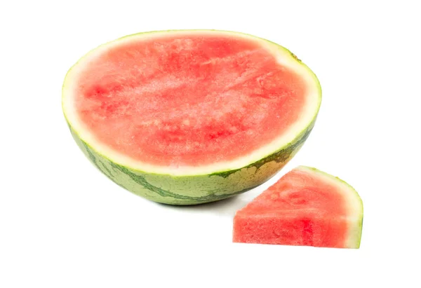 En halv vattenmelon med skiva — Stockfoto