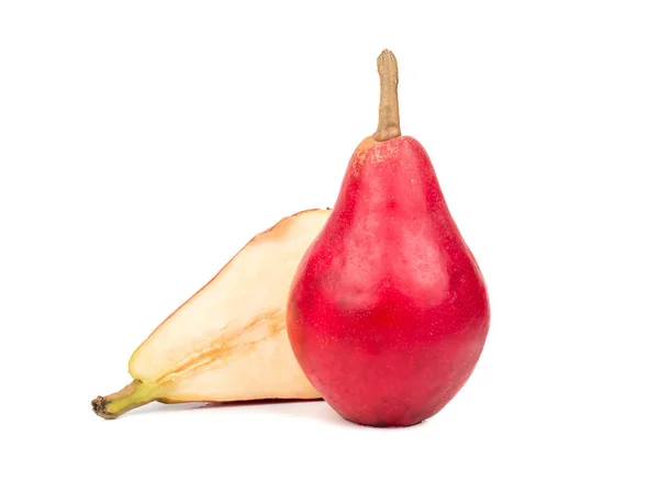 Pera rossa con metà — Foto Stock
