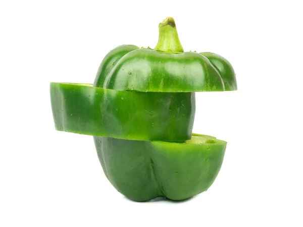 Cut green pepper — Stock Photo, Image