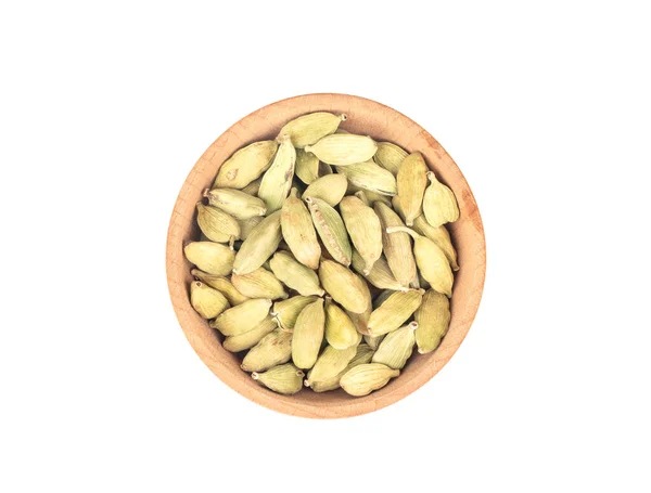 Dry cardamom in bowl — Stock Photo, Image