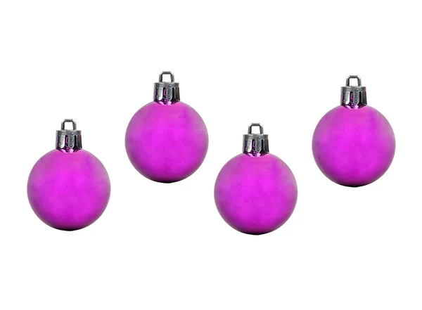 Quatro roxo bola de Natal — Fotografia de Stock