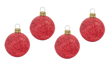 Dört kırmızı Noel topu