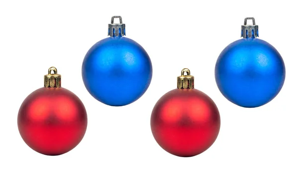 Bolas de Natal vermelhas e azuis — Fotografia de Stock