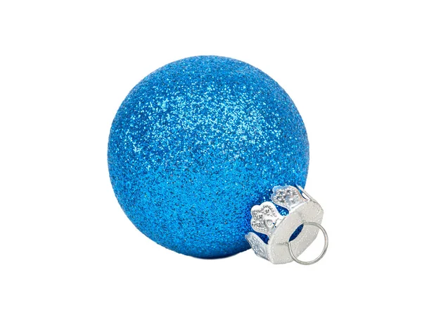 Modrý vánoční míč — Stock fotografie