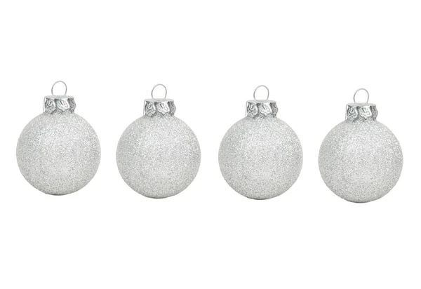 Quatro bola de Natal de prata — Fotografia de Stock