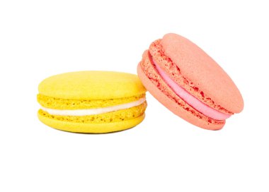 pembe ve sarı macaroons