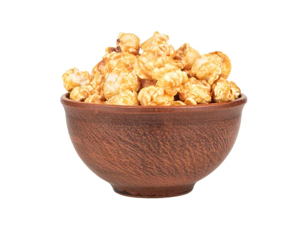 Popcorn al caramello in ciotola — Foto Stock