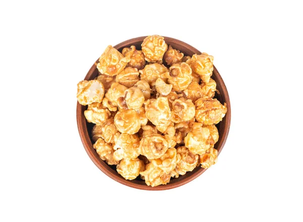 Popcorn al caramello in ciotola — Foto Stock