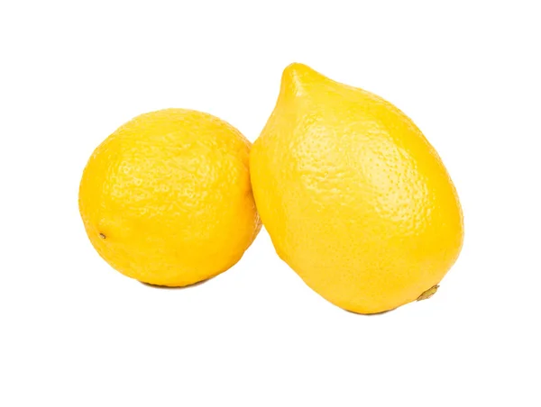 Δύο Ώριμα Φρούτα Λεμονιού Λευκό Φόντο — Φωτογραφία Αρχείου