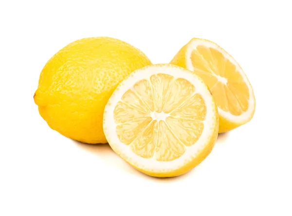 Lemon Fruit Two Halves White Background — Stock Photo, Image