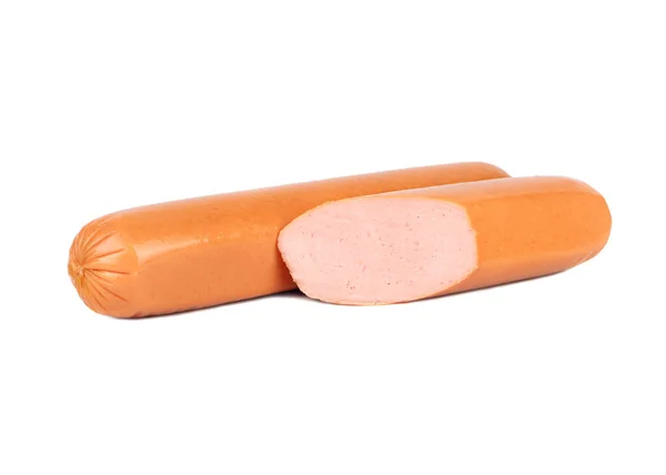 Saucisse Porc Avec Moitié Sur Fond Blanc Image En Vente
