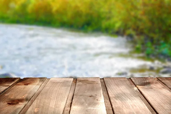 Wood table with river