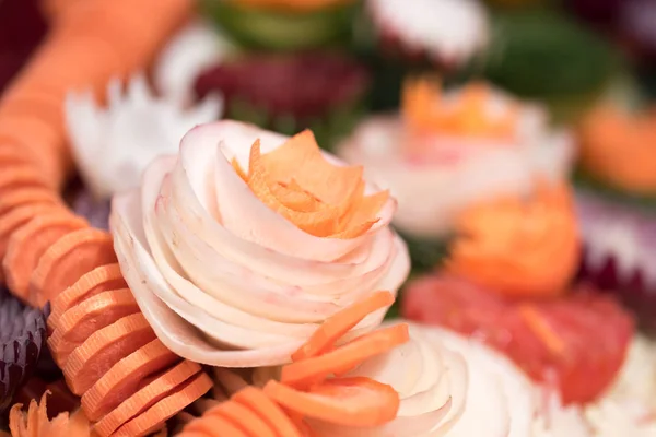 Carving Raw Vegetables Cut Decoration — Stock Photo, Image