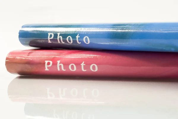 Closed Photo Albums Table Reflection — Stock Photo, Image