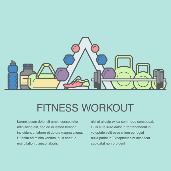 Fitness training illustratie voor het ontwerp van de banner. — Stockvector