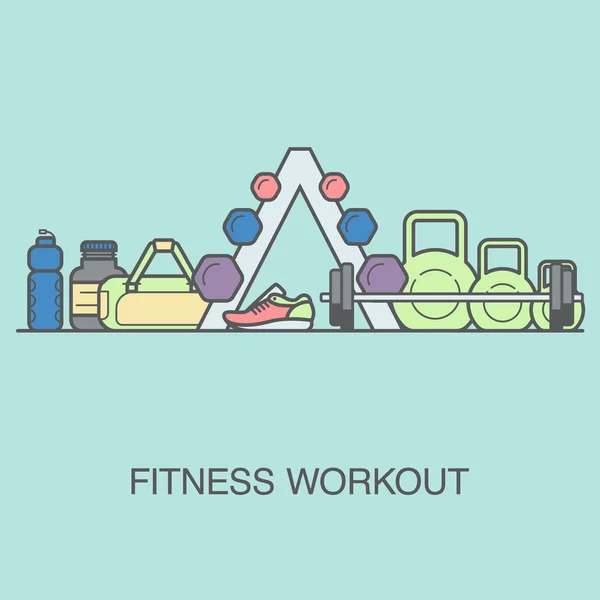 Ícones de equipamentos de fitness para o seu design . — Vetor de Stock