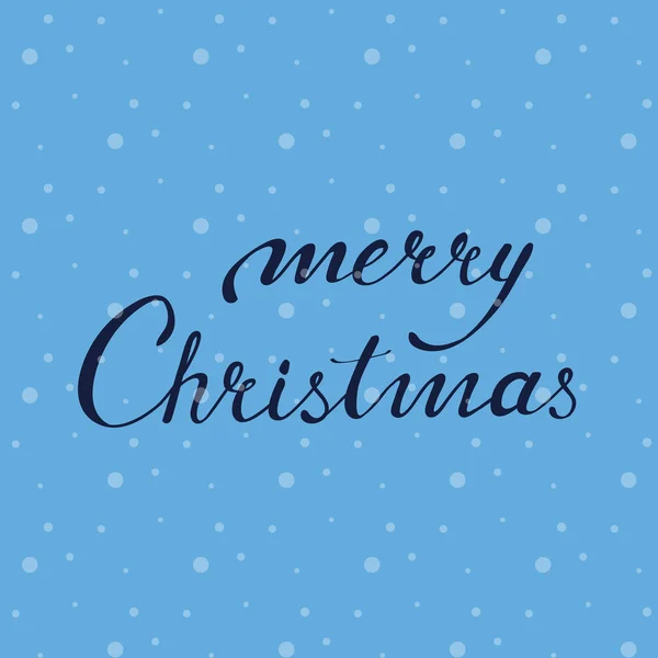 Frase caligráfica Feliz Navidad sobre fondo nevado . — Archivo Imágenes Vectoriales
