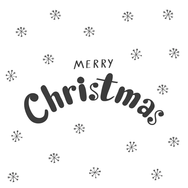 Black ink calligraphic phrase Merry Christmas on white backgroun — Stock Vector