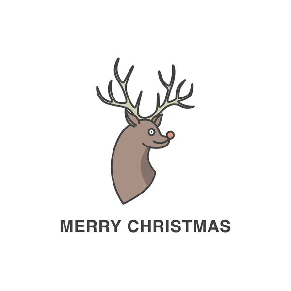 Christmas deer's head vector illustration — Stock Vector