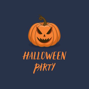 Cadılar Bayramı Balkabağı oyulmuş ürkütücü suratının vektör çizim ile