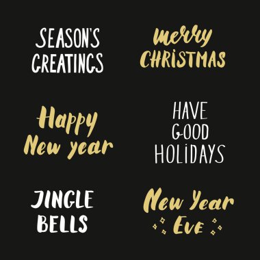 Altın kaligrafi ifadeler kartı veya afiş tasarımları için ayarla.