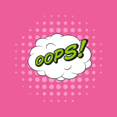 Klasik çizgi roman kitap konuşma etiket Oops! bulut kabarcık ve p ile