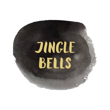 Suluboya sıçrama ve altın kaligrafi ifade Jingle bells