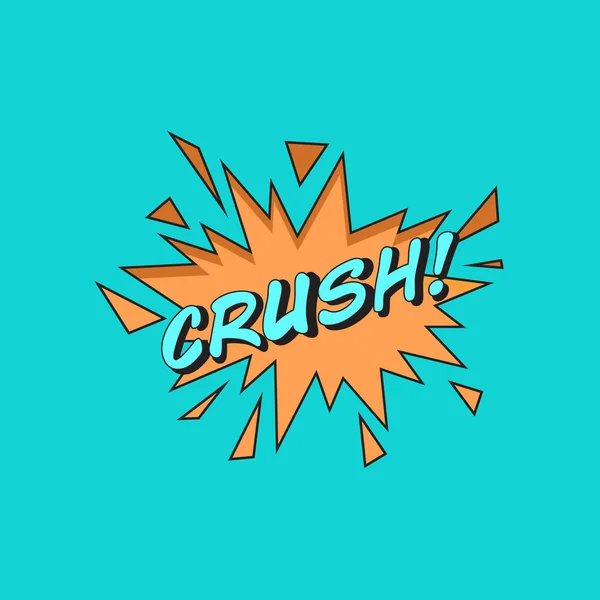 Çizgi roman tarzı vektör etiket Crush!