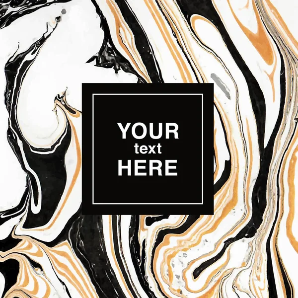 Blanc-or-noir abstrait fond marbré pour invitation — Image vectorielle