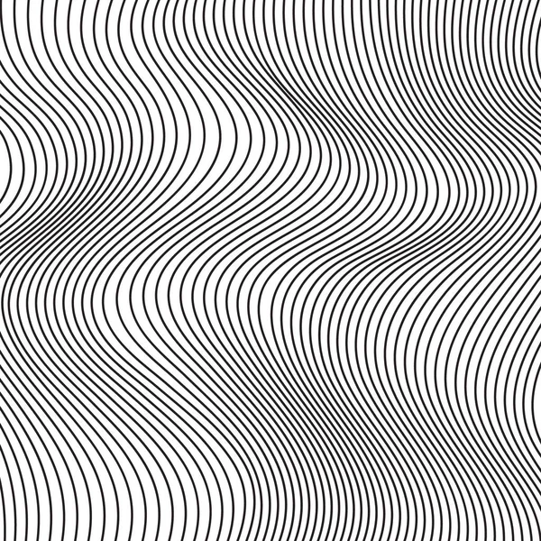 Blanco y negro ondas abstractas vector de fondo — Vector de stock