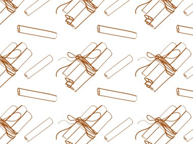 Beyaz arka plan dikdörtgen kompozisyona kroki tarçın sopa