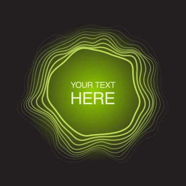 Neon yeşil ışık arka plan karede fütüristik soyut daireler