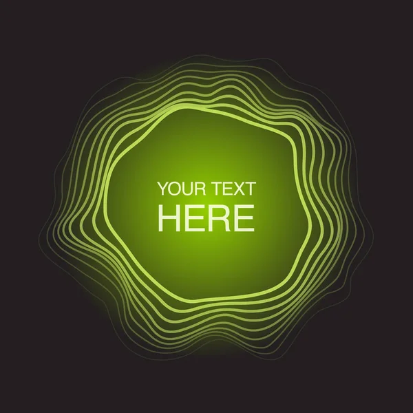 Φουτουριστικό αφηρημένο κύκλους καρέ σε φόντο πράσινο φως νέον — Διανυσματικό Αρχείο