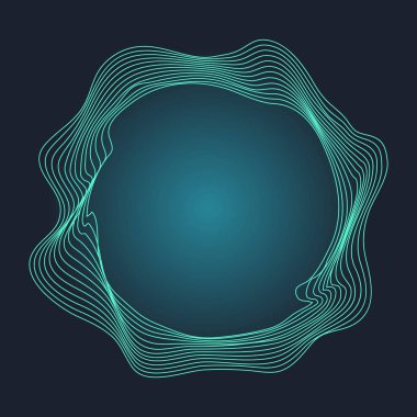 Koyu turkuaz arka plan üzerinde soyut evolvent çemberler