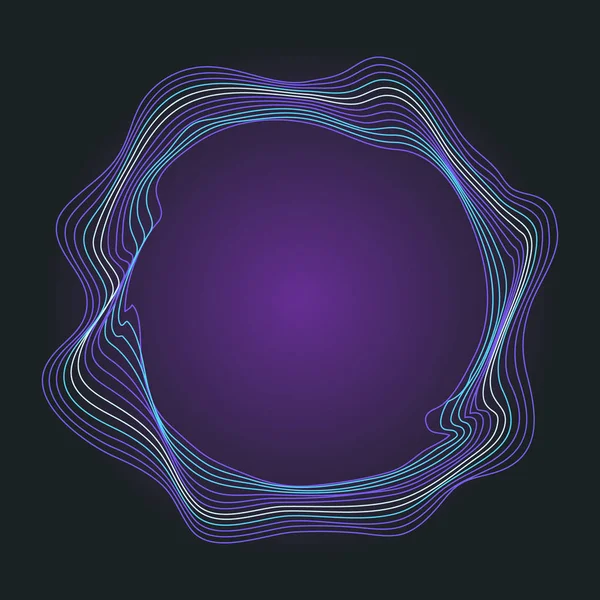 Resumen concéntrico involuto colores vivos círculos en violeta oscuro — Archivo Imágenes Vectoriales