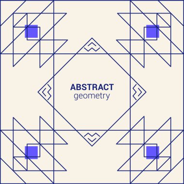Rhombus ve üçgen sanat şablon retro tarzı.