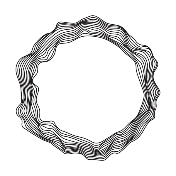 Siyah ve beyaz soyut anahat daire şablonu.