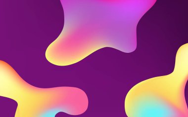 Soyut sıvı madde şekillerle derin mor arka plan