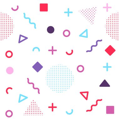 Avangart geometrik seamless modeli üzerinde beyaz renkli şekiller ile