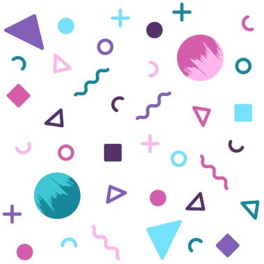 Beyaz avant-garde geometrik Dikişsiz desen renkli şekiller ile