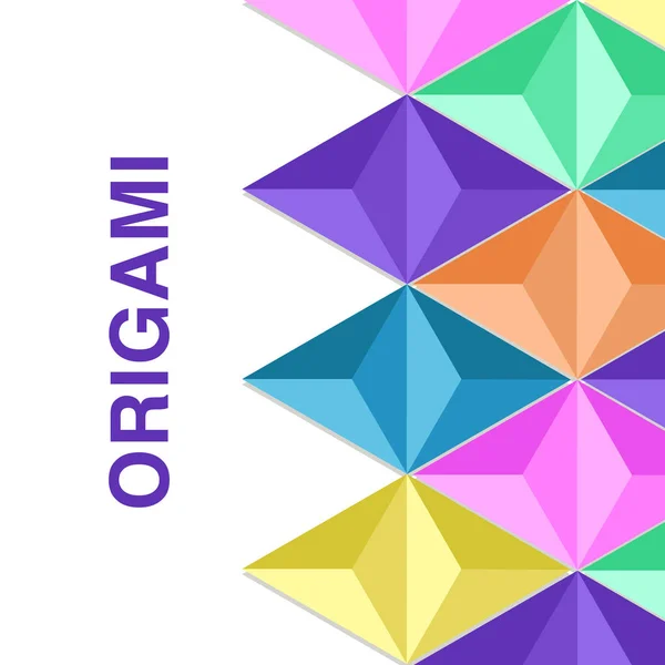 Origami pyramids background template with copyspace. — Stock Vector