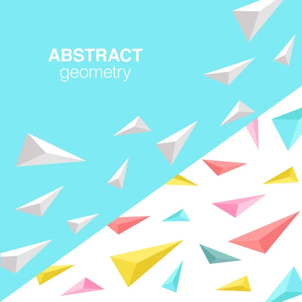Composición futurista con coloridas pirámides de estilo orimami — Archivo Imágenes Vectoriales