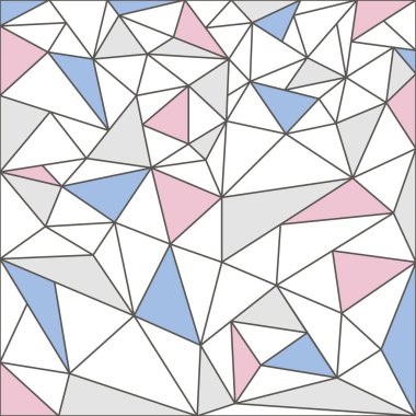 Üçgen sanat mozaik tasarımı sakin ve pembe elemanları ile. 