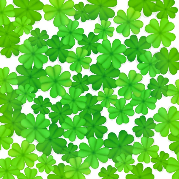 Green clover's leaves background. St. Patrick's day background. — Stock Vector